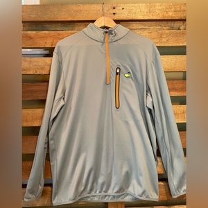Mens 1/4 Zip Gray Masters Golf Long Sleeve Pullover